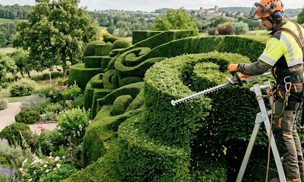 arbres entretenus dans un jardin